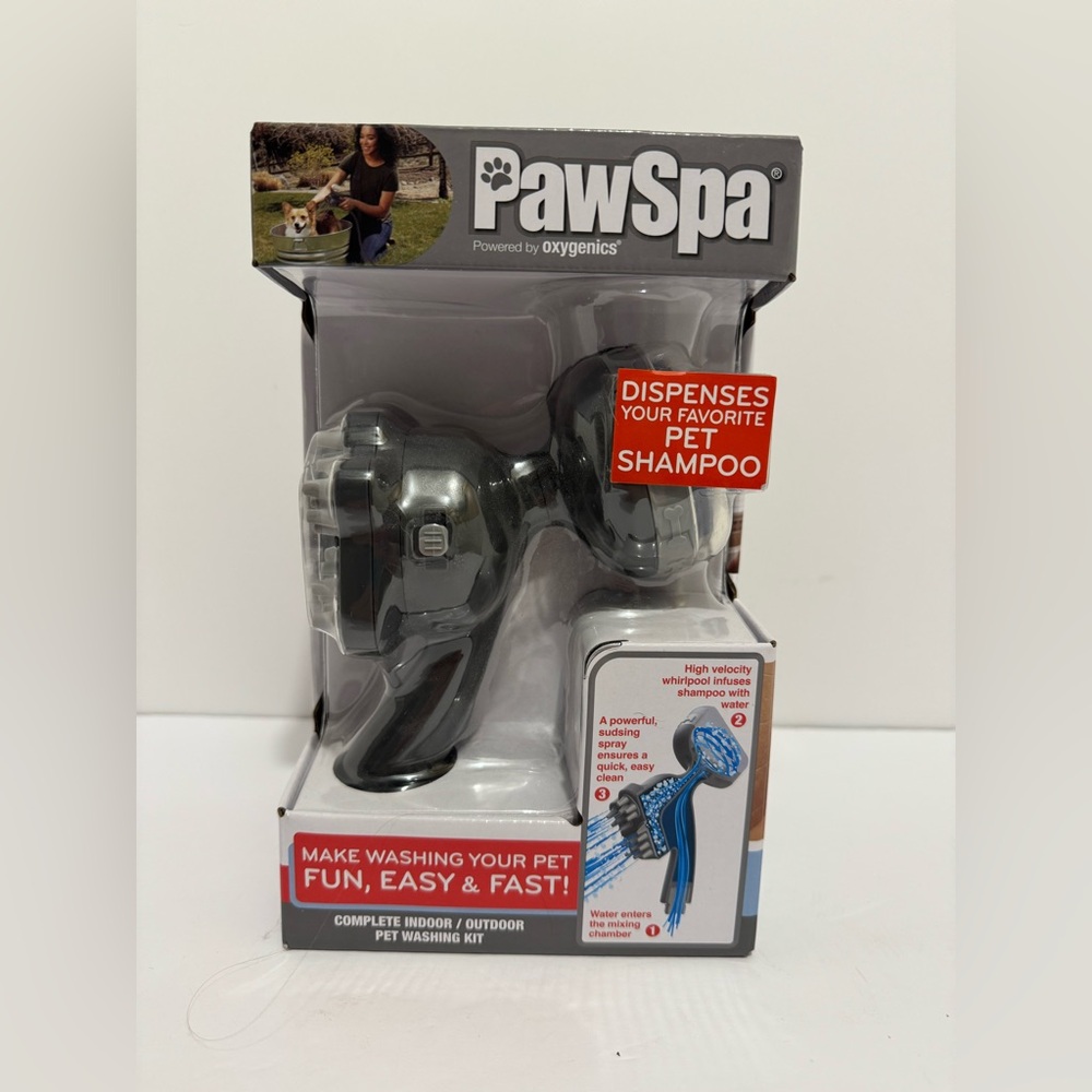 Paw Spa by Oxygenics Indoor / Outdoor Pet Washing Kit Massaging Pet Grooming NIB